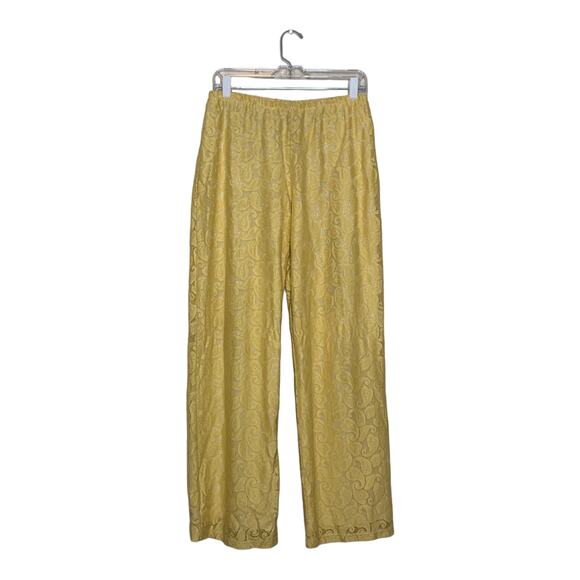 Outfit JPR yellow floral eyelet lined pull on pants size M - Picture 2 of 9